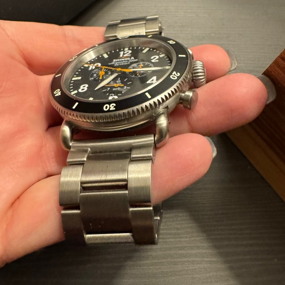 Shinola Black and Silver Men's Watch - Picture 5 of 7